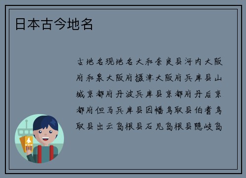 日本古今地名